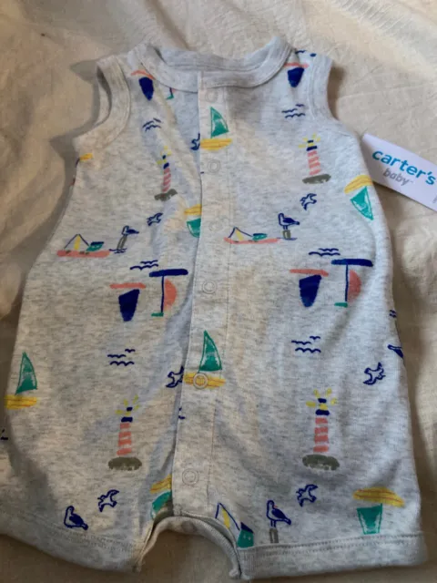 Carters baby Boy knit beach short outfit size 6M NWT