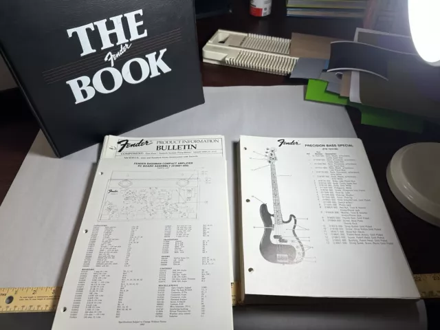 125+ Vintage 1980s Fender Guitar Bass Amplifier Dealer Parts List Sheets Binder