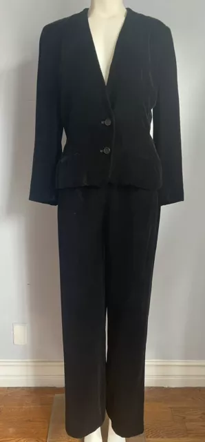 calvin klein collection italy Black Velvet Pantsuit 4