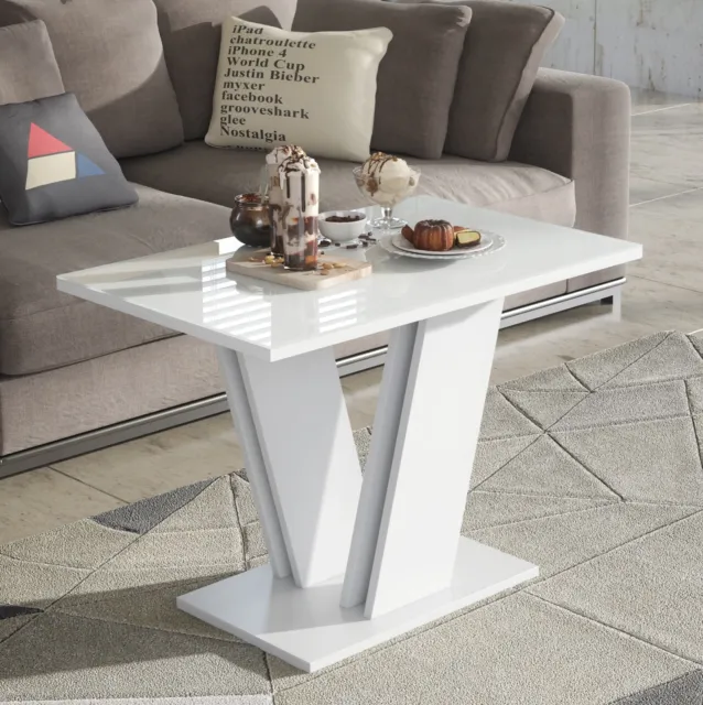 Glass Coffee Table White or Grey  Modern Living Room Furniture