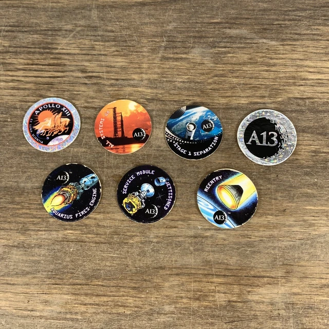 Apollo 13 1995 Hardee’s Pogs Milk Cap Adverting lot Of 7