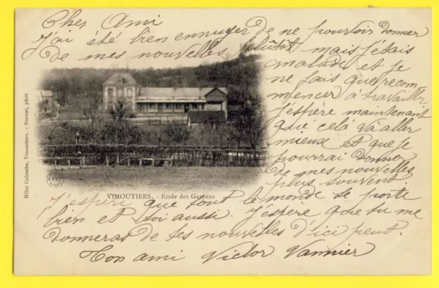 1904 cpa Normandie VIMOUTIERS (Orne) SCHOOL de GARCONS - Victor VANNIER