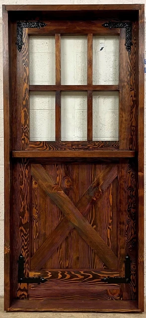 Rustic reclaimed solid Doug Fir DUTCH door glass U choose dimension storybook