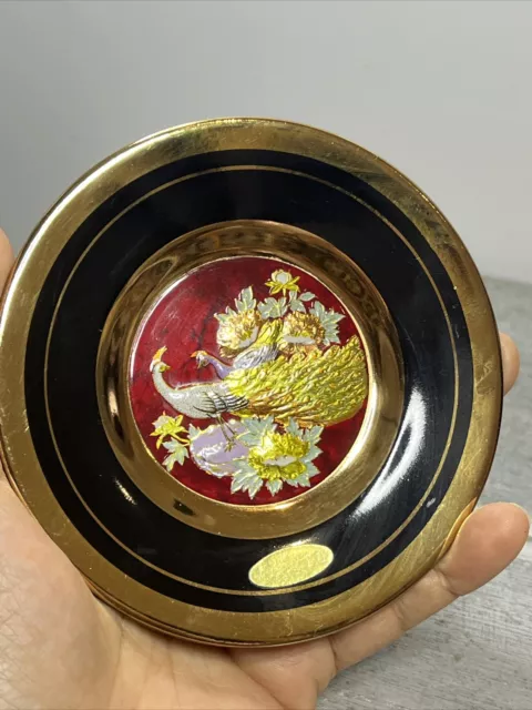 Chokin The Art of Chokin Japan 24k Gold Edged Collectable Plate Small