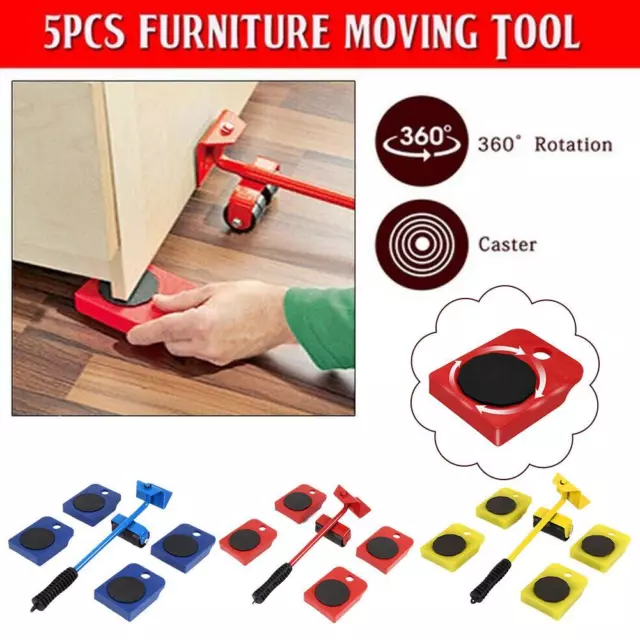 Heavy Furniture Moving System Lifter Kit with 4Pcs Slider Pad Roller Move  Tool