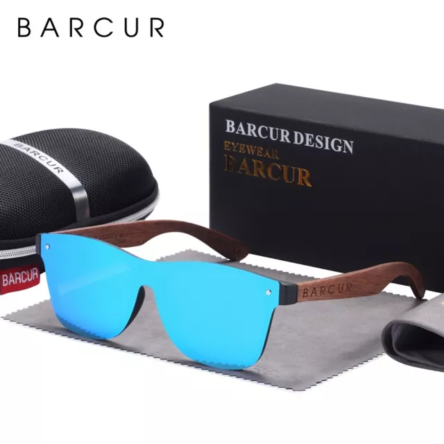 BARCUR-gafas De Sol De madera para hombre y mujer, polarizadas, UV400