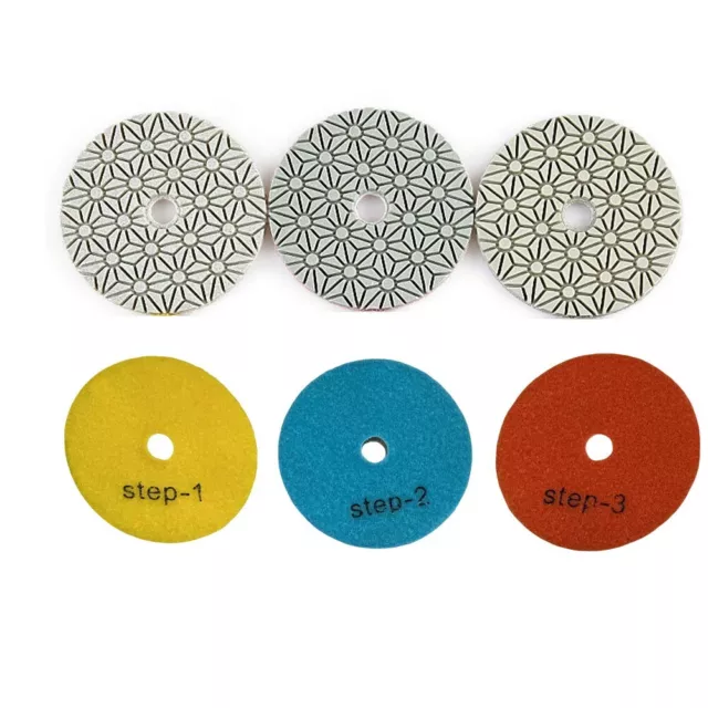 1PC 4-Inch 100mm Dry/wet Diamond 3 Step Polishing Pads Granite Polishing Tool