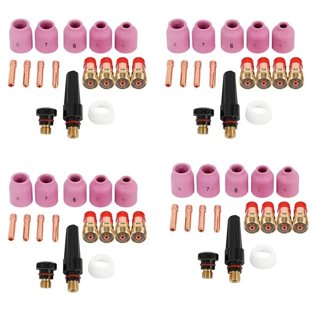 4 torce per saldatura TIG per lenti a gas stubby kit posteriore ugelli in alluminio per J2M6