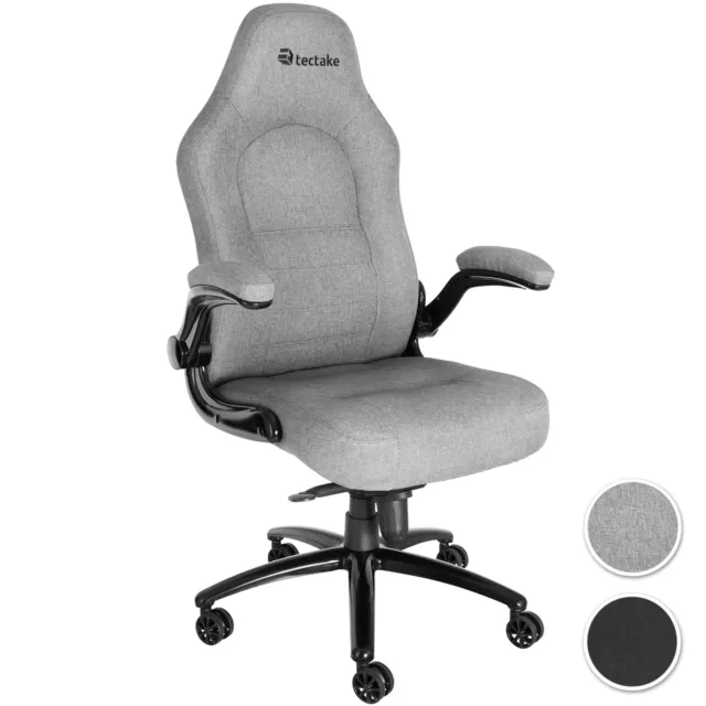 Chaise de bureau fauteuil gamer siège gaming tissu ergonomique pivotant gris