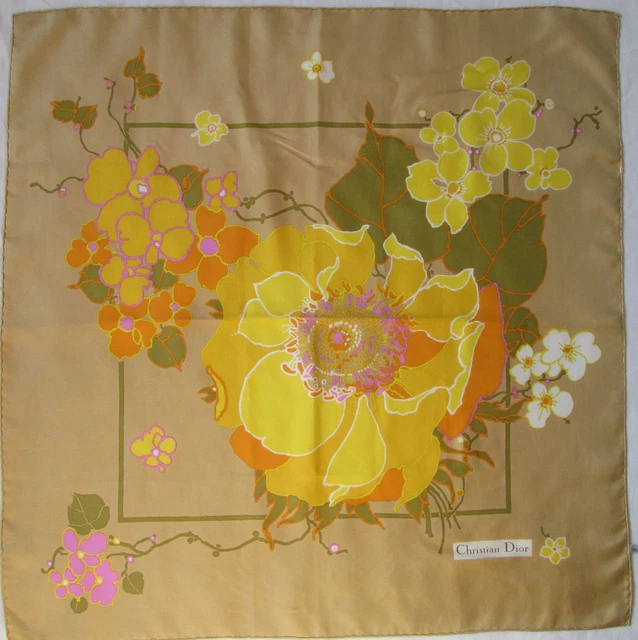 Foulard Vintage En Soie - 67x67 Cm - Vert - Marque TBEG - Femme