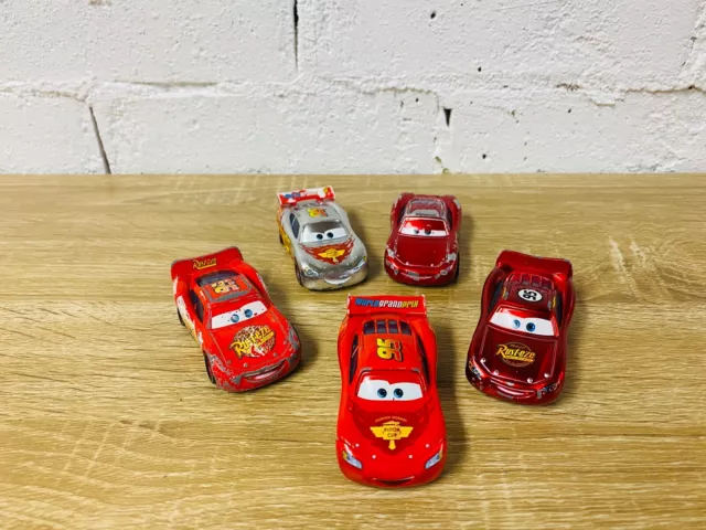 Lightning McQueen Silver Metallic Red WGP Disney Pixar Diecast Cars Lot