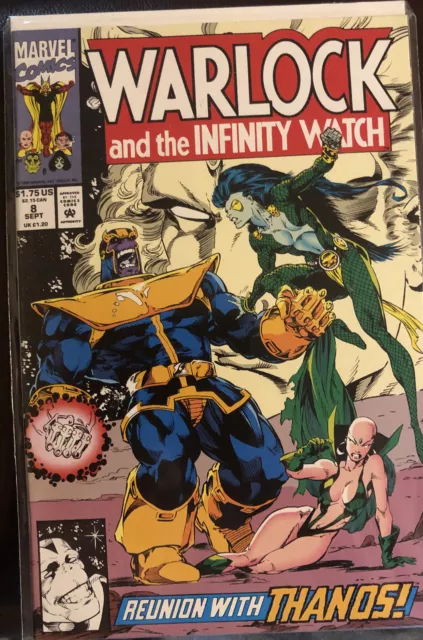 WARLOCK & THE INFINITY WATCH #8 (1992) MARVEL COMICS THANOS vs GAMORA! STARLIN!