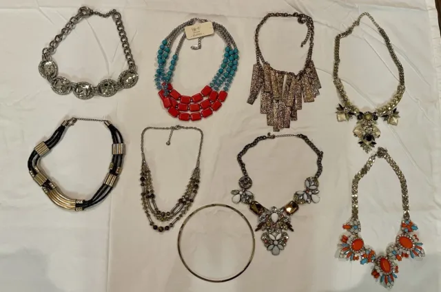 Lot Of 9  Vintage To Now Costume Jewelry Necklaces