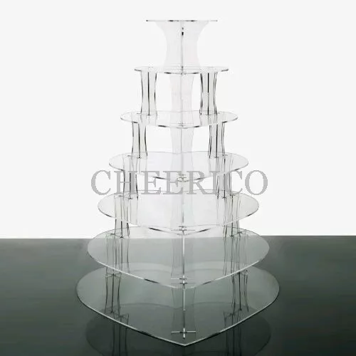 7 Tier Heart Acrylic Cupcake Stands Cup Cake Stand Cheerico Cupcake Stands