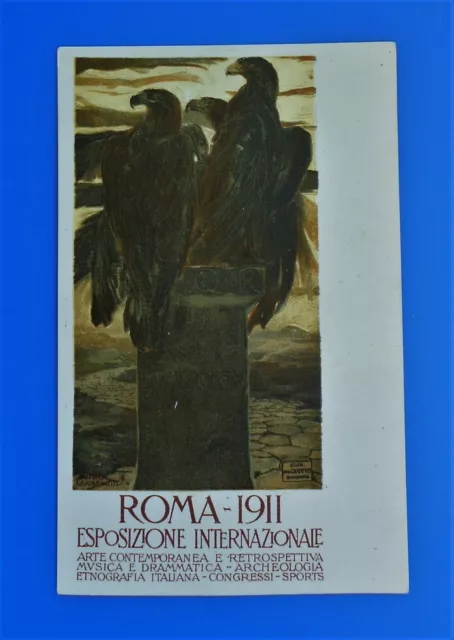 Cartolina Roma Esposizione Internazionale d'Arte 1911 Chappuis retro particolare