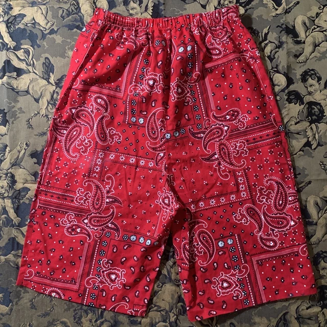 Vintage 80s Multicolor Bandana Pattern Easy Shorts Sz S
