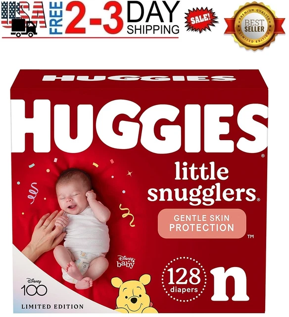 NEW Huggies Little Snugglers Baby Diapers, Size Newborn, Choose Your 128 Count
