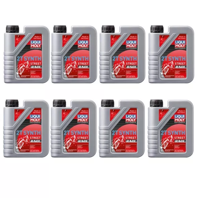 8x 1 Liter Liqui Moly 1505 Motorbike 2T Synth Street Racing Race