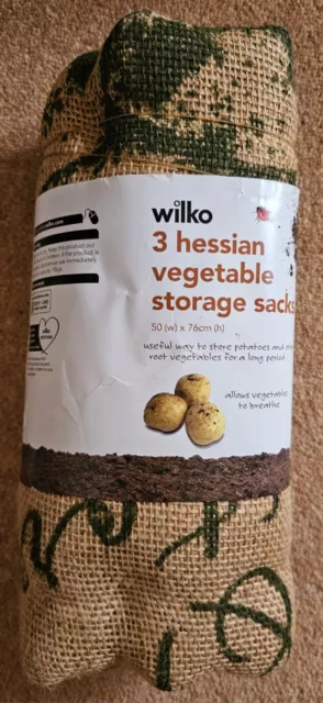 Wilko pack of 3 hessian potato sacks