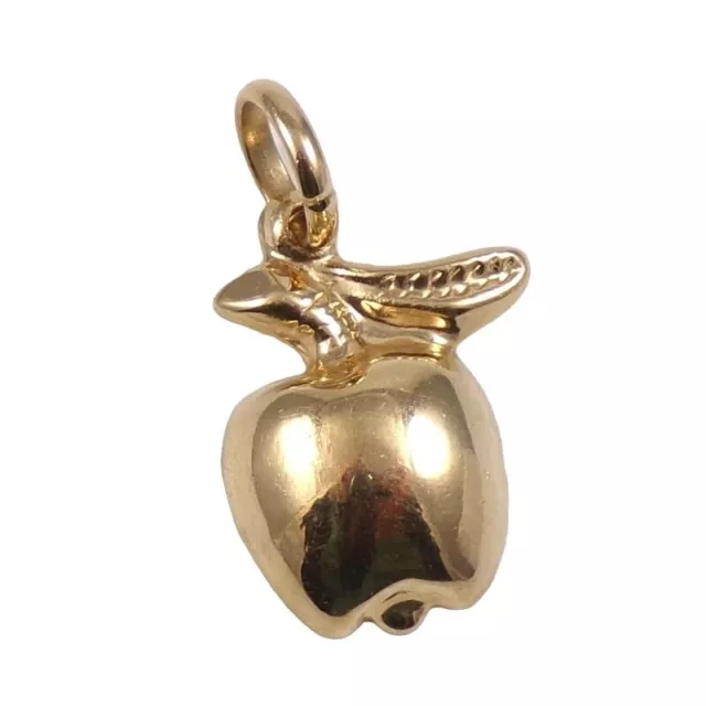 Massiver 14K Gelbgold Apfel Lehrer Anhänger