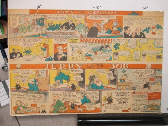 newspaper ad 1930s POST Grape Nuts cereal box comic book premium JOYS GLOOMS