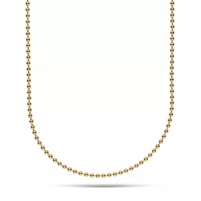 14K Solid Yellow Gold 1mm Diamond Cut Ball Chain STRICTLY FINE GOLD NO PLATING 2