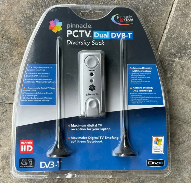 Pinacle PCTV Dual DVB-T Diversity Stick für Digital-TV-Empfang, absolut neu.