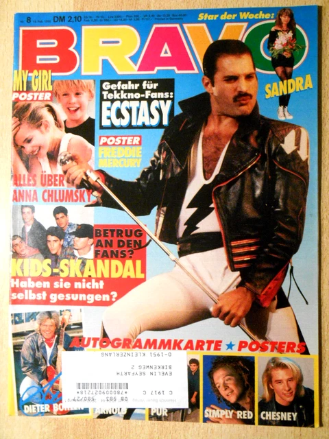 Bravo 08/1992 Komplett - New Kids on the Block, Udo Lindenberg, Simply Red -TOP