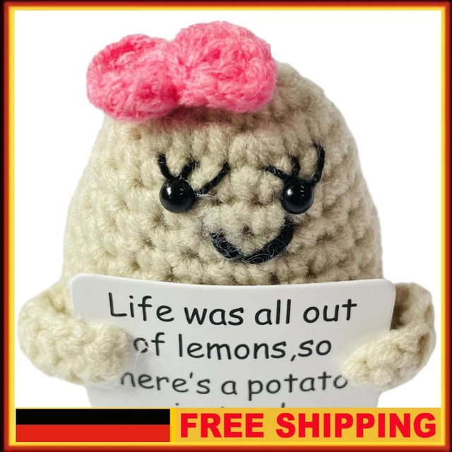 Calkkrer Emotionale Unterstützung Mülleimer - Handgemachte Häkel Puppe Mit Motivationskarte