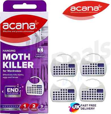 8 unità di ACANA Appeso Moth KILLER & Deodoranti Per Guardaroba di proteggere i vestiti 