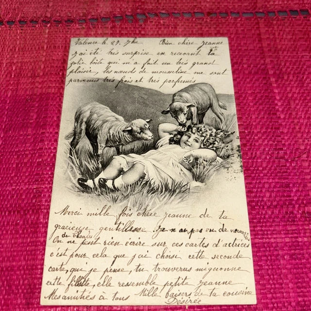 Carte Postale Ancienne Gaufrée Art Nouveau, Femme, Adressée à Marthe Cros, 1900