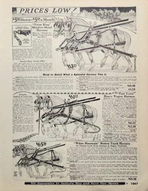 1927 Sears Roebuck Catalogue Horse Harness Ad