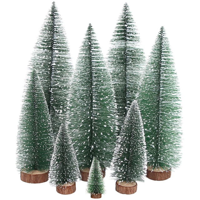7 Pcs Centrotavola Mini Albero Di Natale Decorazione Miniatura Decorazioni