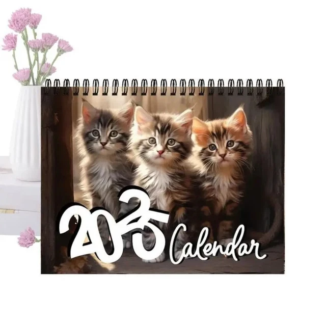 EASY PLANNING 2025 Cat Calendar Cute Pet 2025 Monthly Planner Table