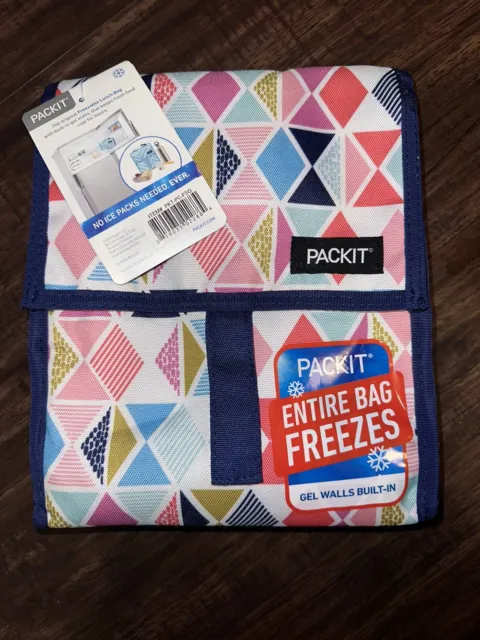 PackIt Large Freezable Lunch Bag ~ Freezable Gel Walls Built-In! NEW WITH TAGS