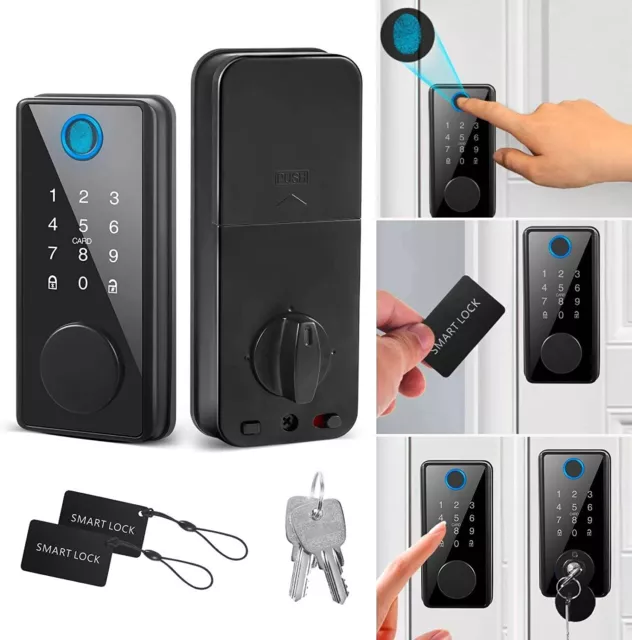 Smart Door Lock Fingerprint Keyless Entry Front Door Lock Keypad Digital Deadbol