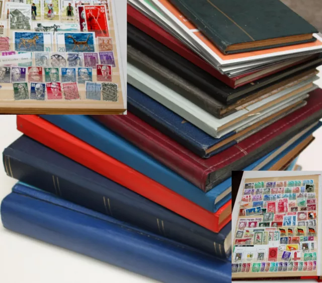 Briefmarken Sammlung, Nachlass,11 Alben,BRD,DDR,Europa,Asien und die ganze Welt