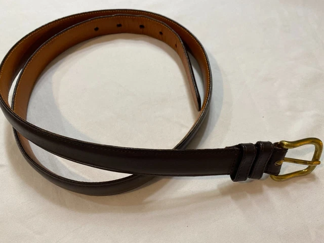 VTG Coach Dark Brown Leather Skinny Dress Belt 6602 Men's Size 40 Made in USA!