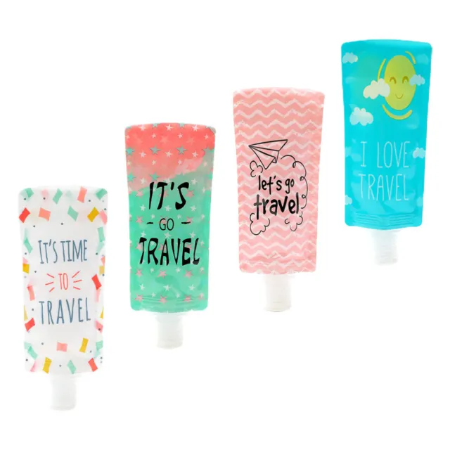 4 Pcs Lotion Bag Travel Tubes Shampoo Refillable Cosmetic Containers Plastic