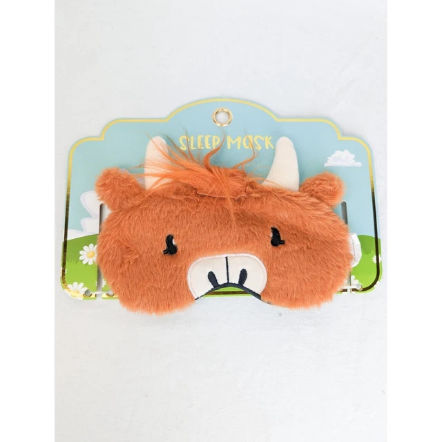 Máscara de ojos Tru Beauty pelo largo de las tierras altas peluche de vaca piel sintética cara para dormir