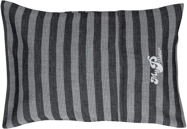 My Pillow Roll N Go Travel Pillow (+ Pillow Case Black Grey Stripe) MyPillow