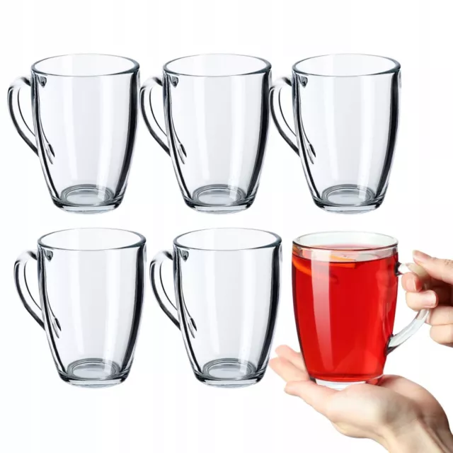 KADAX Vasos de té, vasos de agua con asas, vasos de vidrio, vasos de jugo,...