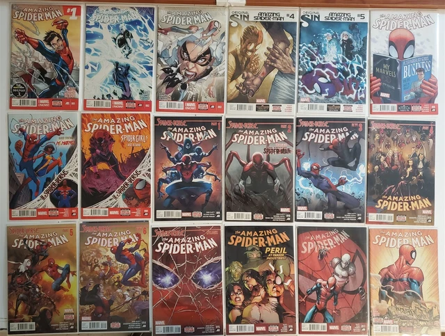 AMAZING SPIDER-MAN (2014) #1-18 FULL RUN LOT 4 1st Silk HI GRADE Avg NM/M 9.8