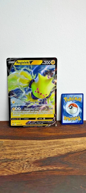 Regieleki V Jumbo Pokemon Karte - Zenit der Könige SWSH280 NEU Promo XXL Karte