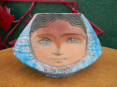 Vase anthropomorphe ceramique emaillée noire forme visage femme stylisé no dior 