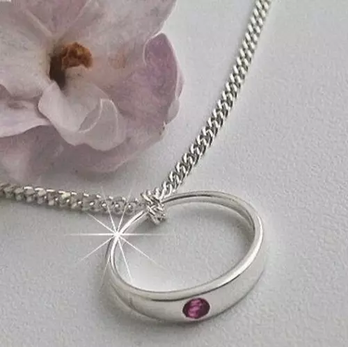 Taufring Kette Echt Silber Mädchen Taufe Taufgeschenk Taufcollier Taufkette neu