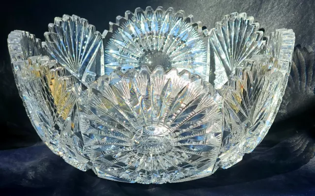 Antique Tg Hawkes Chrysanthemum Pattern Cut Glass Abp American Brilliant