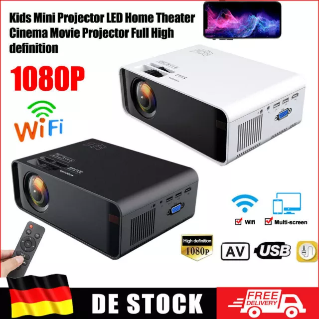 4K True Projektor 21000LM 5G/2.4G LED Beamer Full 1080p HD WiFi Multimediaplayer