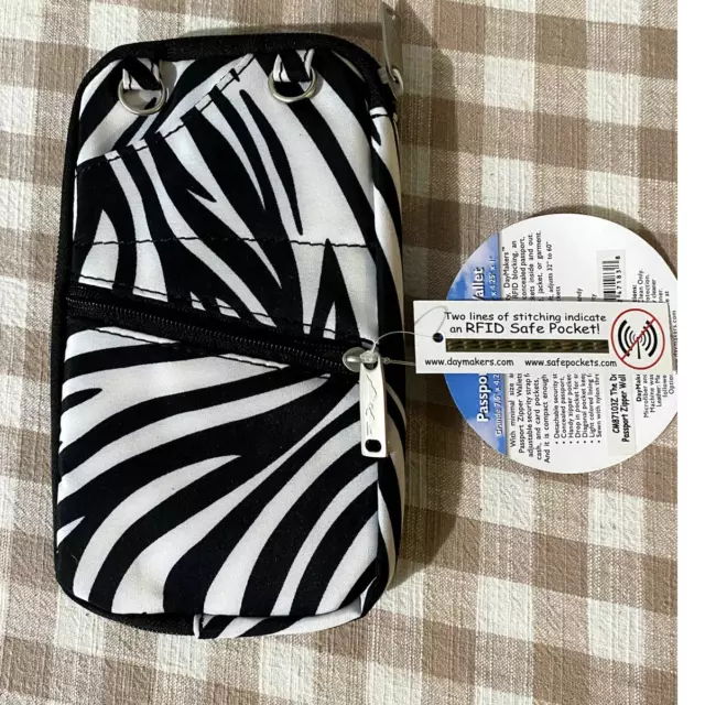 Passport Zipper Wallet - Zebra Striped - Sz Grande by Daymakers w/ RFID Blocking 2