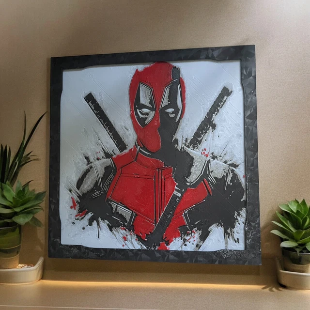Deadpool Photo Frame Note DEADPOOL ART PIECE 3D Printed HueForge - With FRAME! 3D ART £22.80 ...